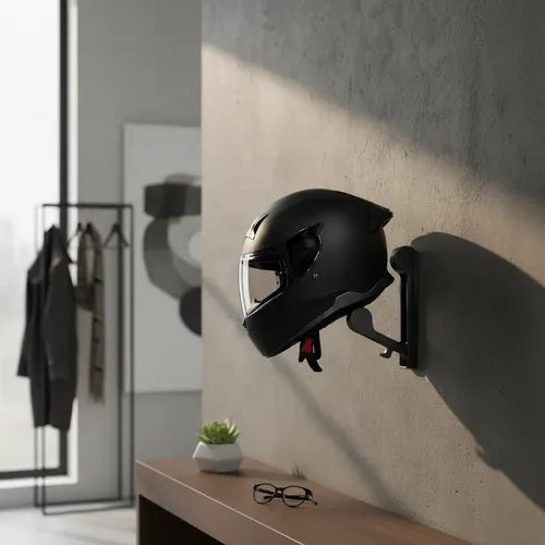 Soporte De Pared 2 En 1 Portacasco De Moto Perchero Pack X2