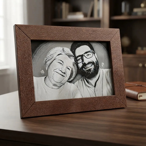 Portaretrato Foto Grabada Personalizada Con Marco Impres 3d